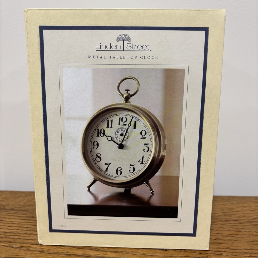 Linden Street‎ Metal Tabletop Clock Oil Rubbed Bronze Finish Circular NEW IN BOX